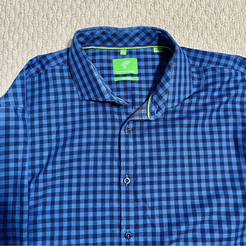 Forsyth of Canada Non Iron 100% Cotton Gingham Checkered Men’s 2XL